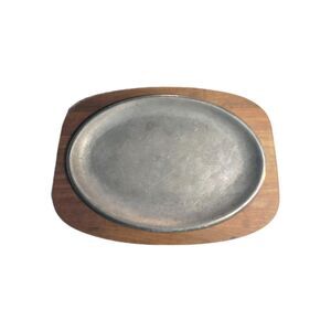 Vintage Gladmark MCM Teak Serving Platter  Burbank Cal Retro Aluminum